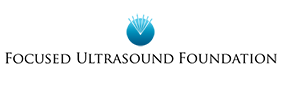 Focused Ultrasound Foundation Blue diamond-shaped logo with "ULTRASOUND F" text below it