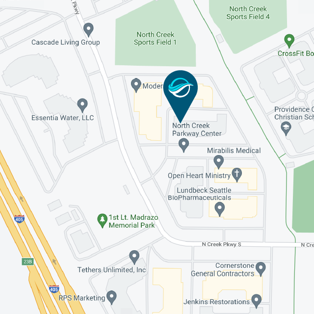 Map showing a location with a green pin marker and street layout with roads and buildings visible.